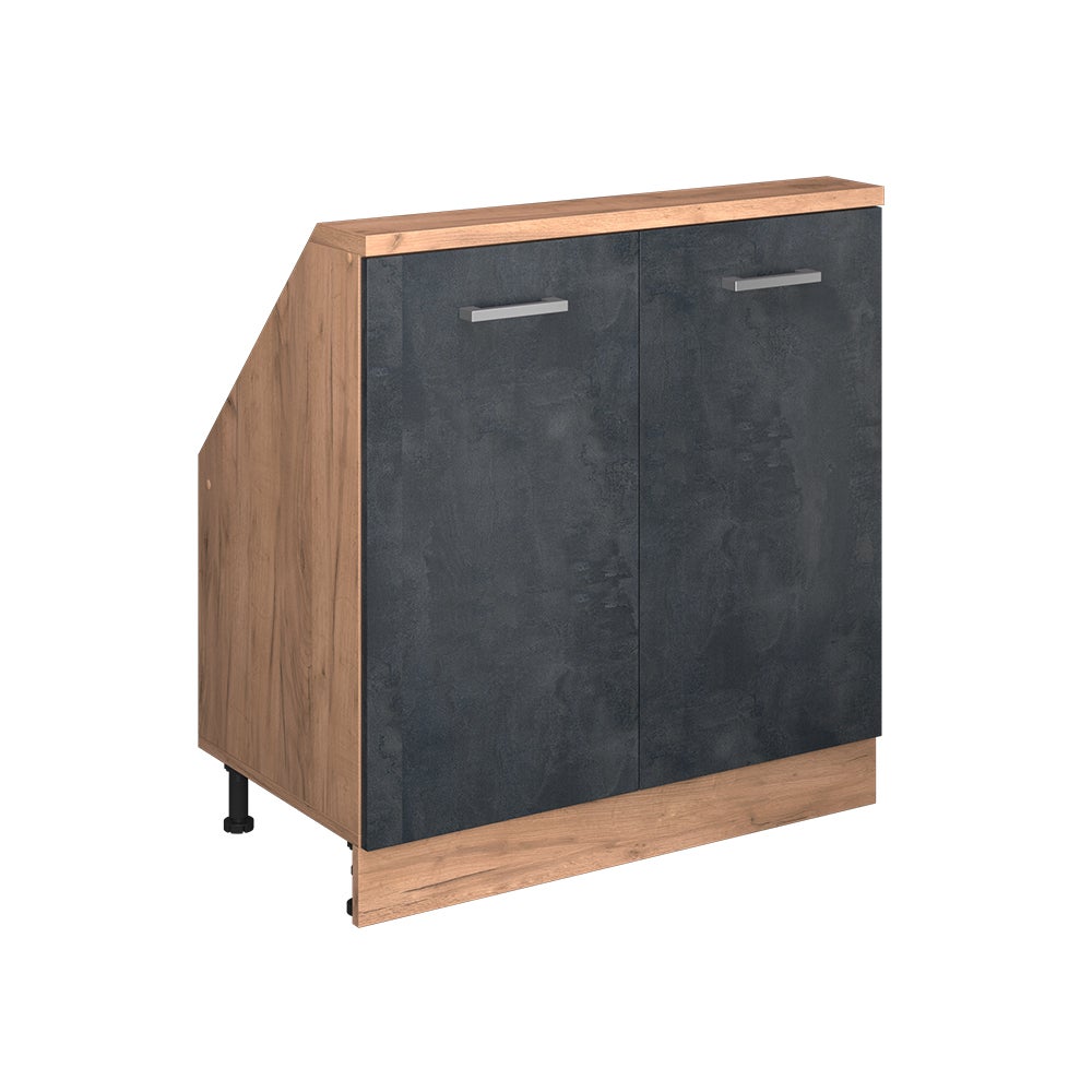 Vicco Szafa skosna Rion, Czarny beton/złoty dąb, z 2 drzwiami