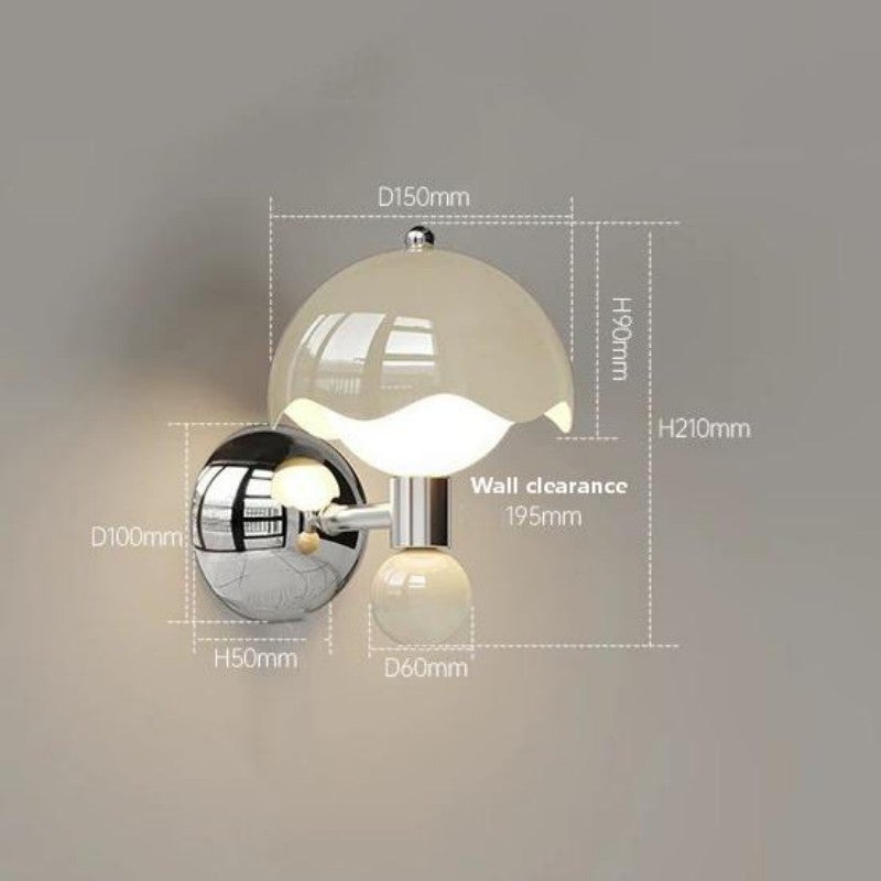 Lampa nocna LED, kinkiet w stylu vintage (kolor kremowy) do sypialni/salonu, designerska oprawa, 3000/4000/6000 K