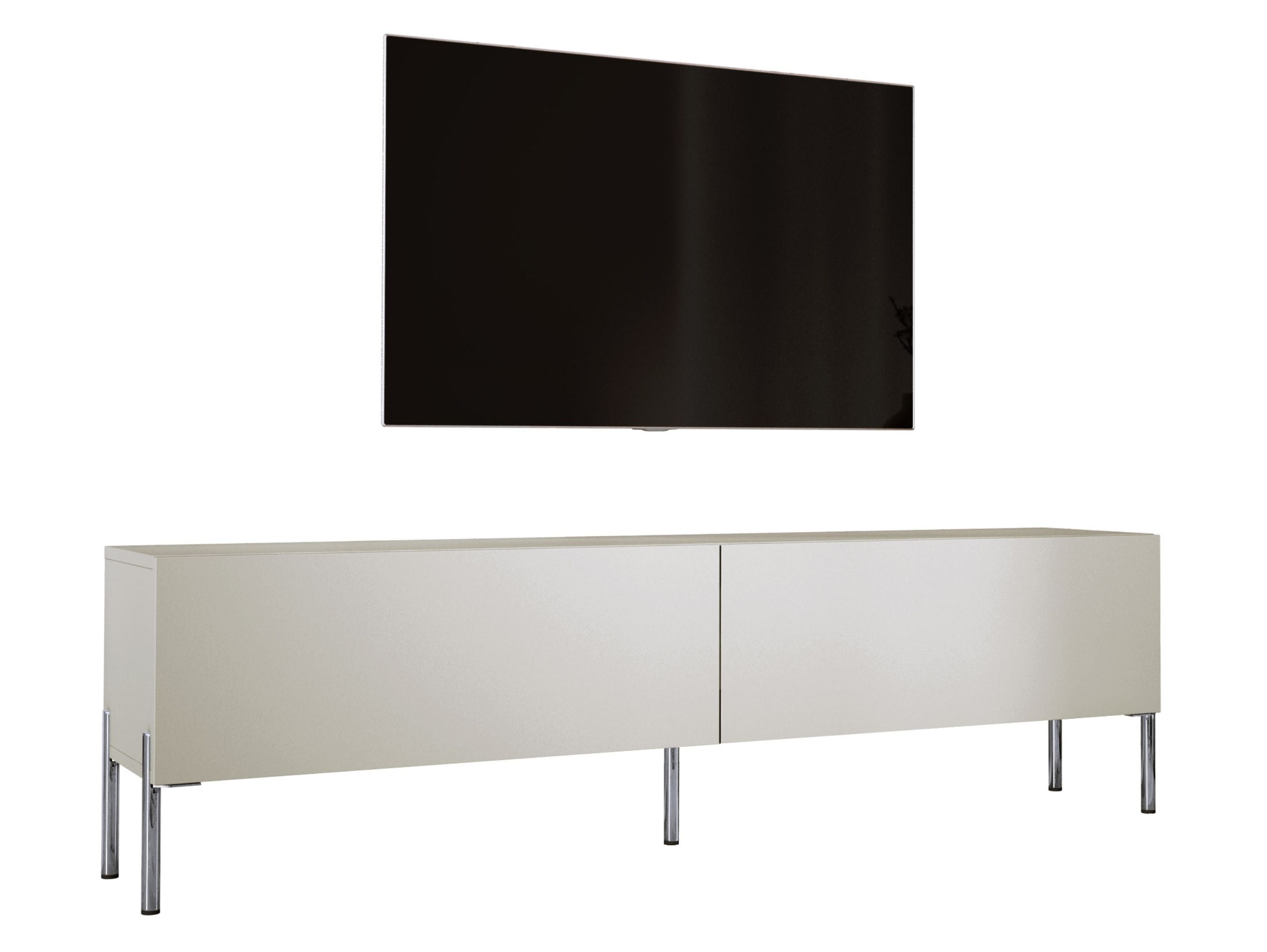 Szafka RTV: Kaszmir, Chromowane nogi, 170 x 52 x 32 cm