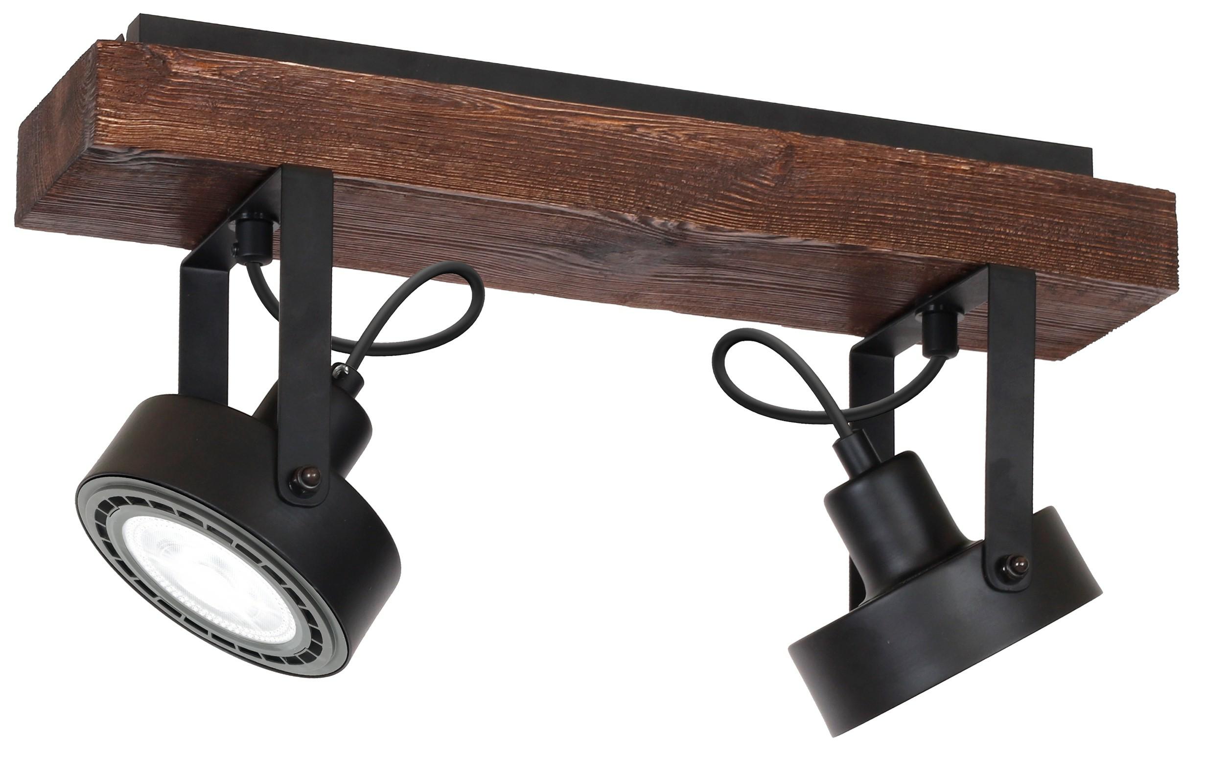Lampa wisząca Viva wood czarny mat-ciemne drewno 2xES111x15W drewno wym:25x45x13cm IP20 Luminex