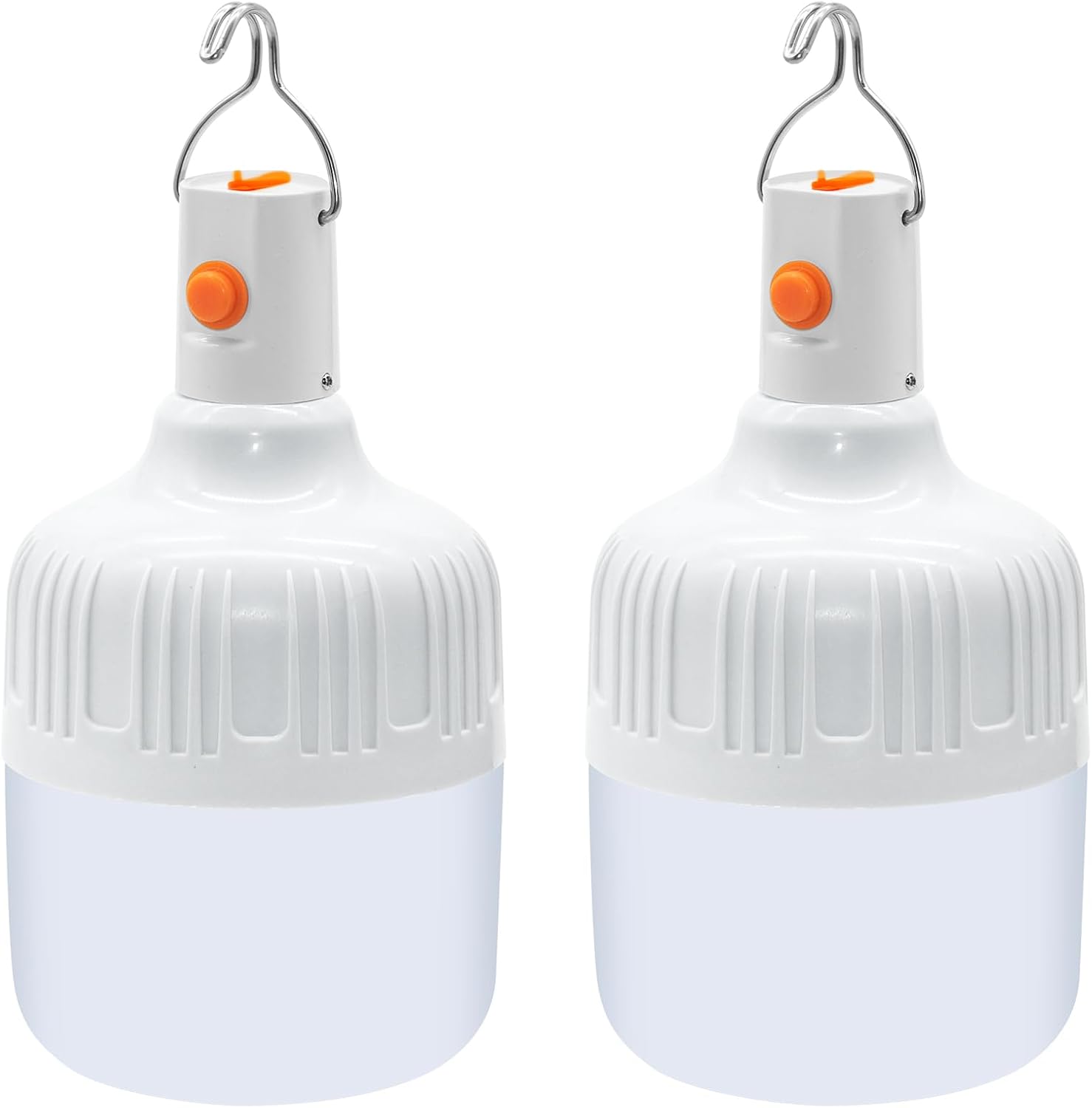 2 latarki kempingowe LED, 8 x 8 x 14,5 cm, ładowane przez USB, mocne, do użytku na zewnątrz, 3 tryby jasności, przenośne, wodoodporne, do namiotu, na
