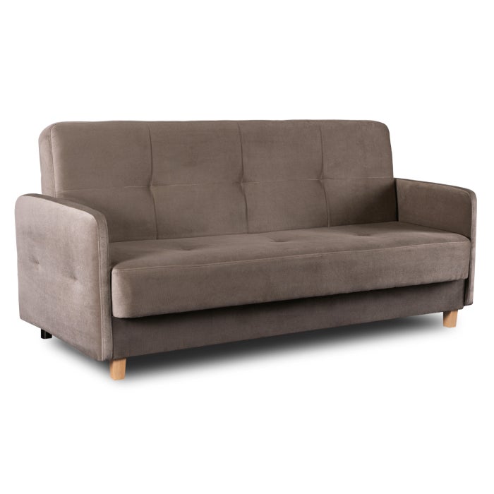 Wersalka Sofa Kanapa Rozkładana z Funkcją Spania Dwuosobowa Beżowa CUBA