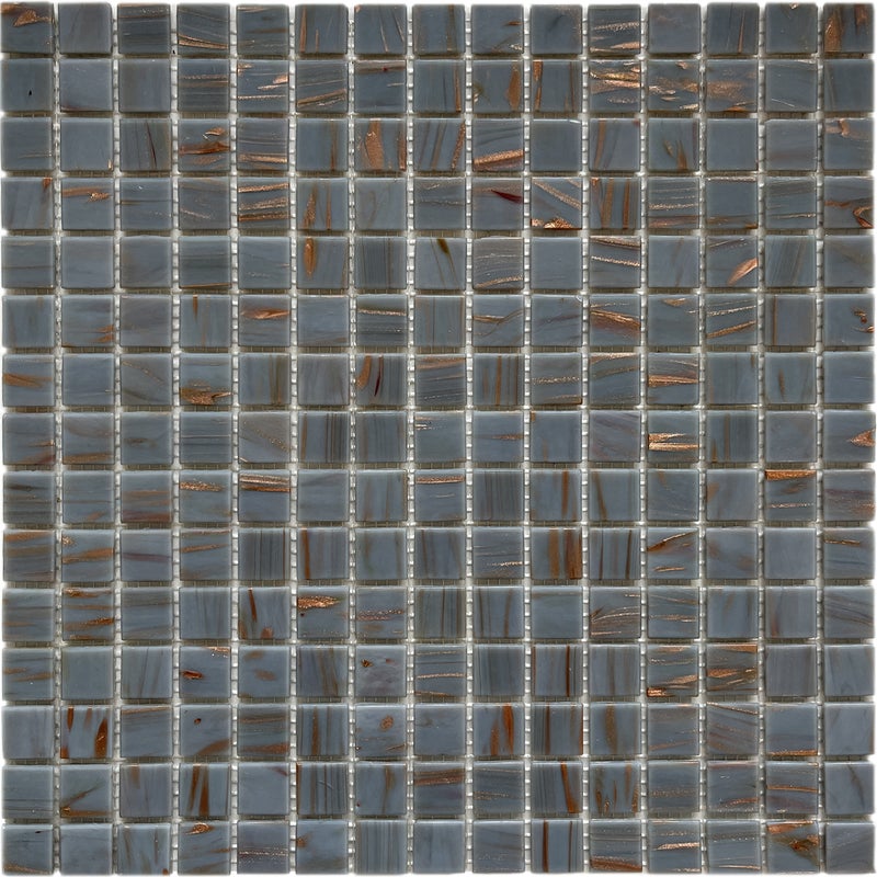 Mozaika na siatce ze szkła szarego i złotego do łazienki, basenu i kuchni – grubość 4 mm – 1 m²