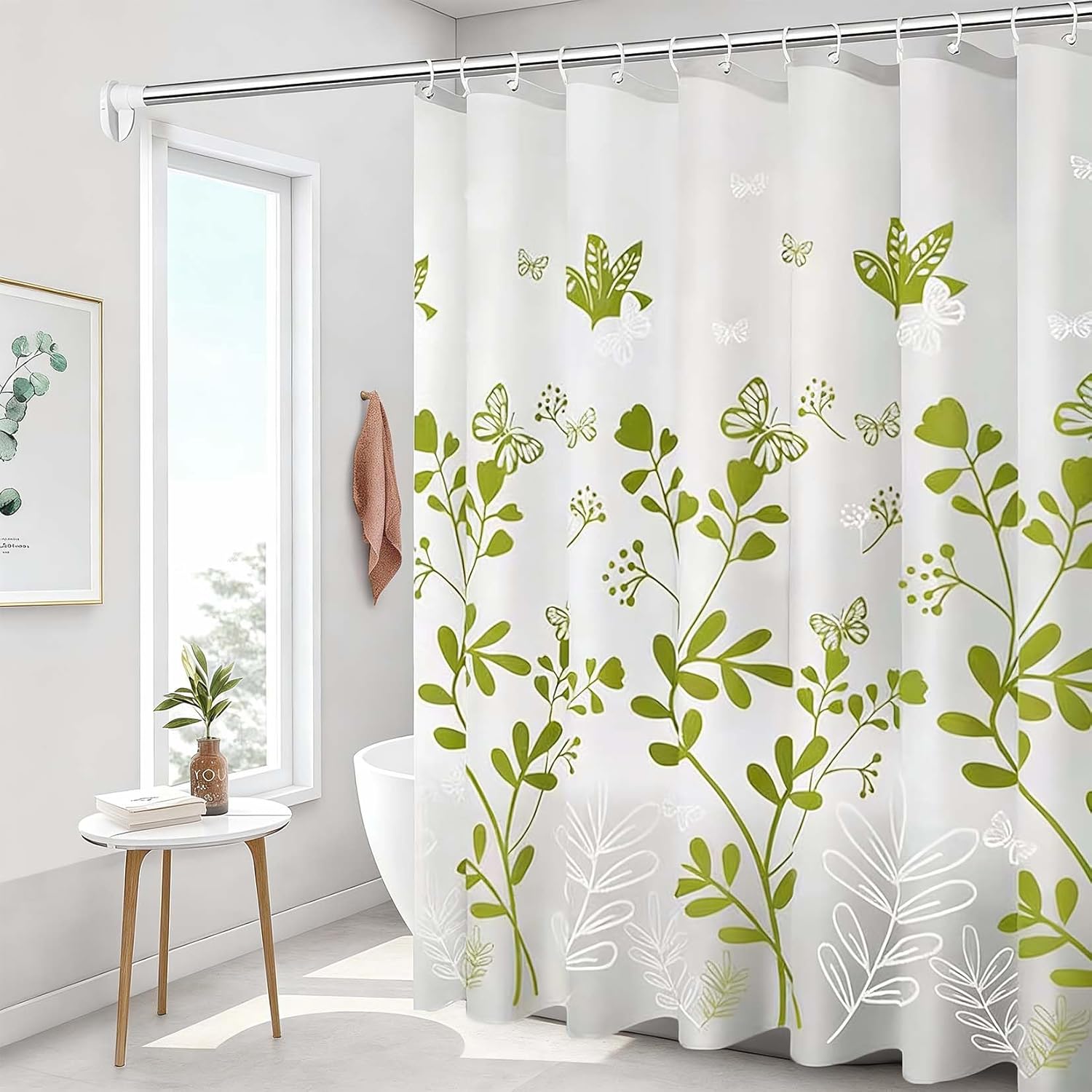 Ultragruba pokrywa wanny, odpowiednia do łazienek z wanną, wymiary 80 x 180 cm, wzór Fresh Leaf