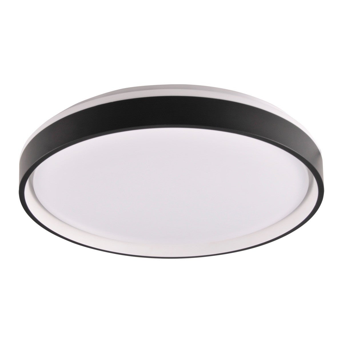 Plafon Jadwiga okrągły czarno-biały LED 72W 3000K-6000K 8000lm z pilotem wym: 7,5 x 48 cm IP44 tworzywo sztuczne Polux