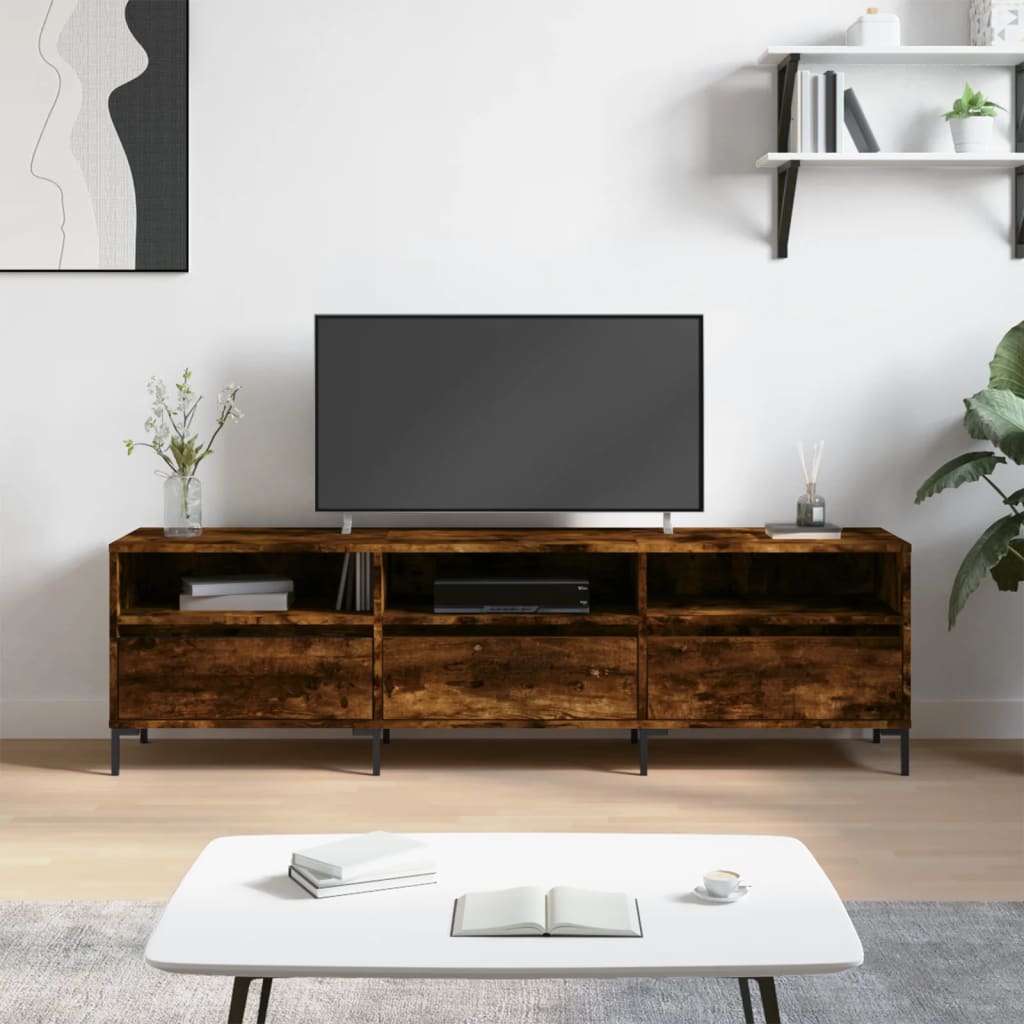 vidaXL Szafka TV, przydymiony dąb, 150x30x44,5 cm