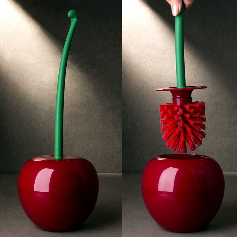 Szczotka toaletowa i uchwyt Cherry, Szczotka toaletowa Cherry, Szczotka toaletowa, Narzędzie do czyszczenia - Czerwona
