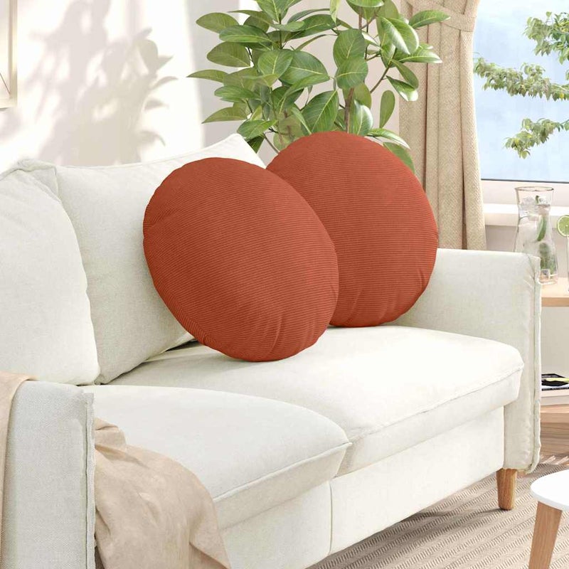 Poduszki na siedziska 2 pcs Czerwono-pomarańczowy Ø50 x 19 cm vidaXL