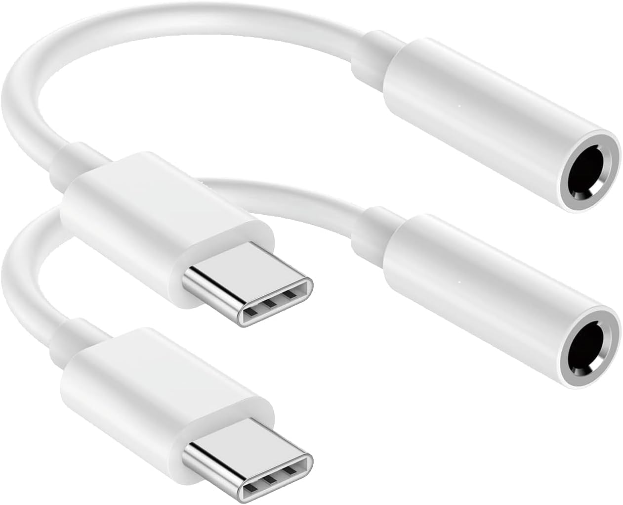 Adapter jack 3,5 mm do słuchawek, 2 sztuki, złącze do iPhone X (10)/8/8 Plus/7/7 Plus, USB-C do iOS 10.3, 11 lub nowszej wersji