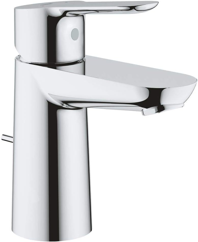 Grohe BauEdge bateria umywalkowa, chromowana, jednouchwytowa, nowoczesna, z ceramiczną głowicą, kompletny zestaw