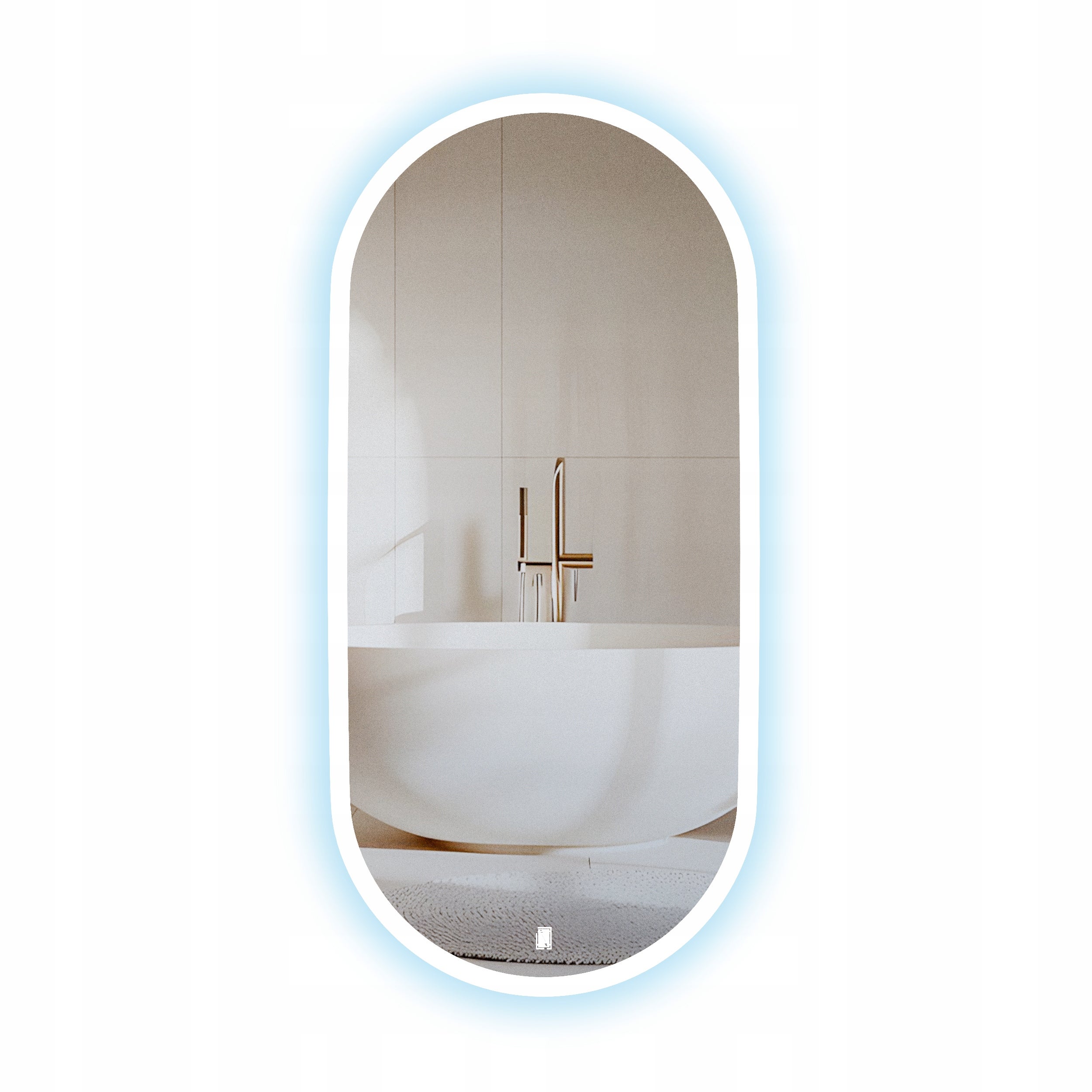 Lustro LED podświetlane owalne piaskowane 120 x 60 cm Neptun LUSTRZANY ŚWIAT