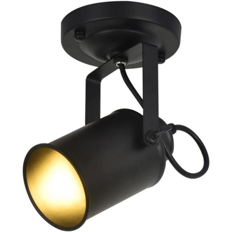 Regulowana lampa ścienna, czarna, obrotowa, metalowa, z gniazdem E27, odpowiednia do korytarzy, sypialni, salonów, barów i kawiarni (żarówka nie jest