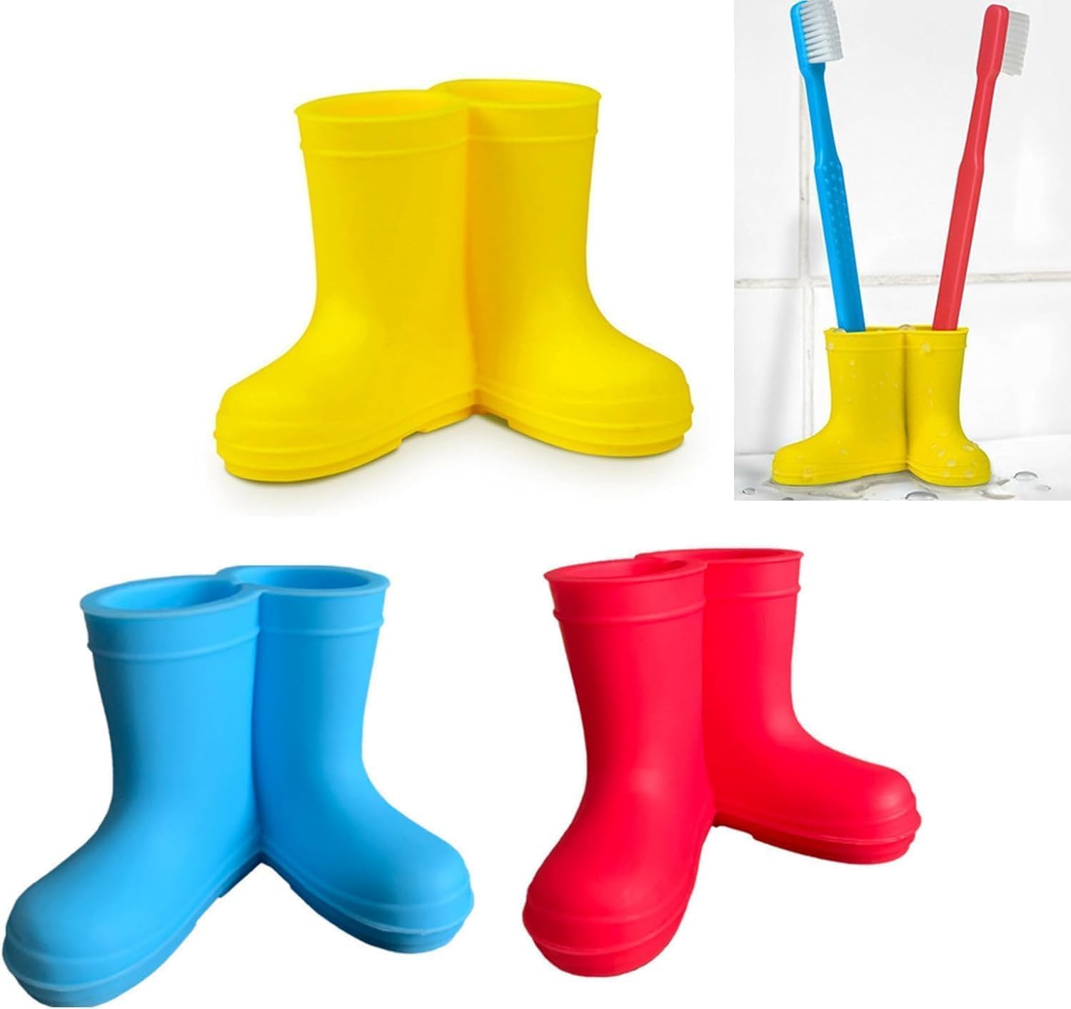 Zestaw 3 silikonowych uchwytów na szczoteczki do zębów - Uchwyt na szczoteczki do zębów - Uroczy design - Uchwyt na szczoteczki do zębów dla dzieci