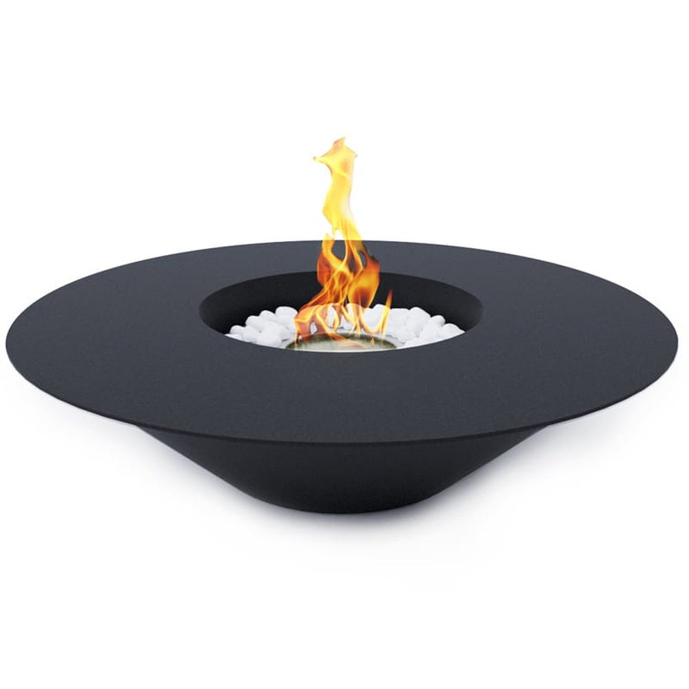 Czarny okrągły kominek ogrodowy na bioetanol SANTORINI D60