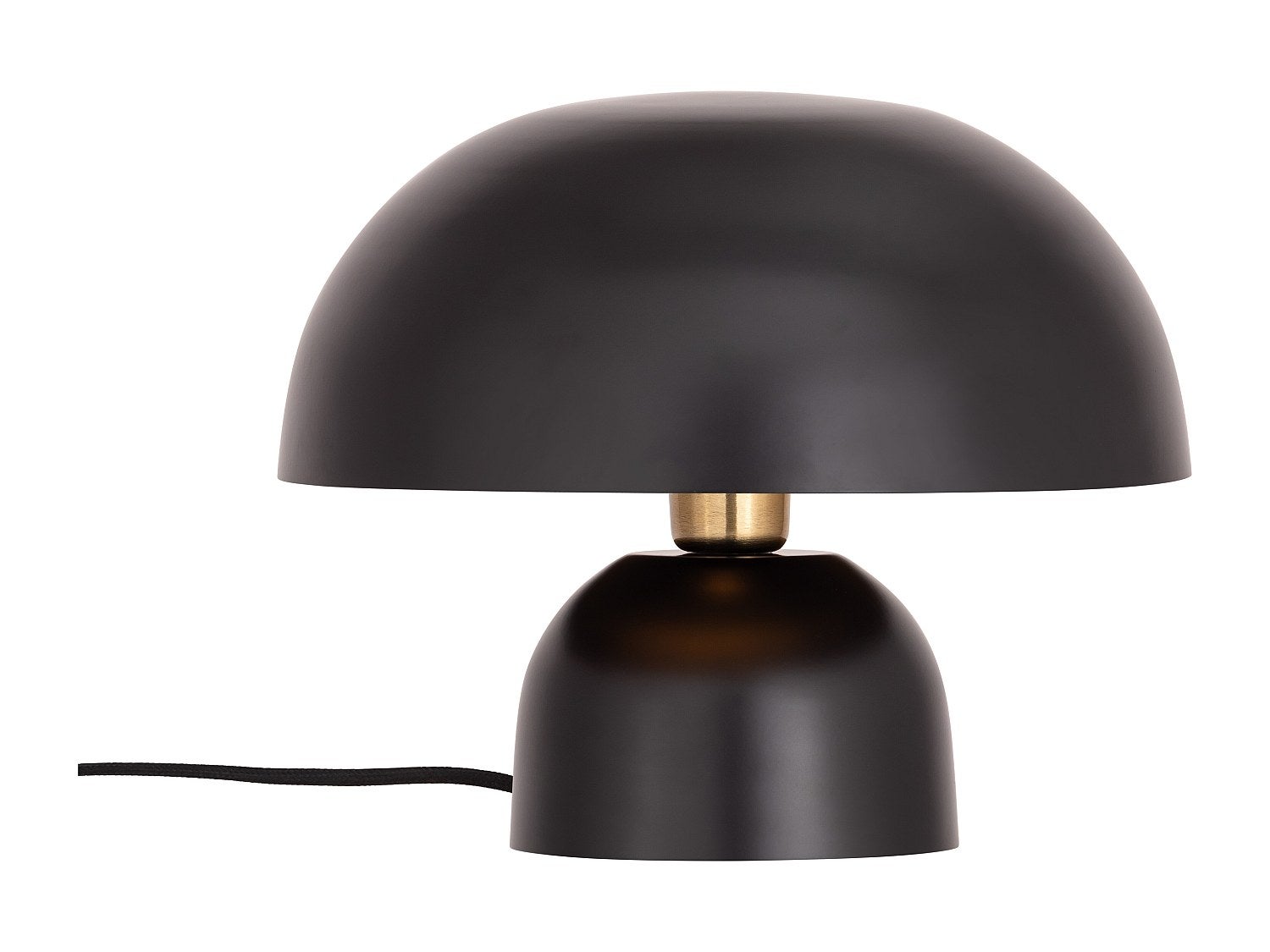 Lampa stołowa grzybek metalowa - śr.31 x wys. 25 cm - Czarna - SIDNEY