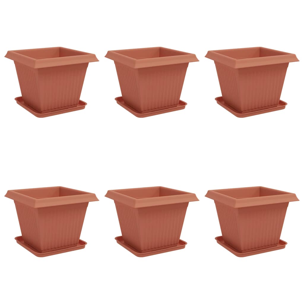Doniczki 6 pcs Czerwony ceglasty 38 x 38 x 30 cm
