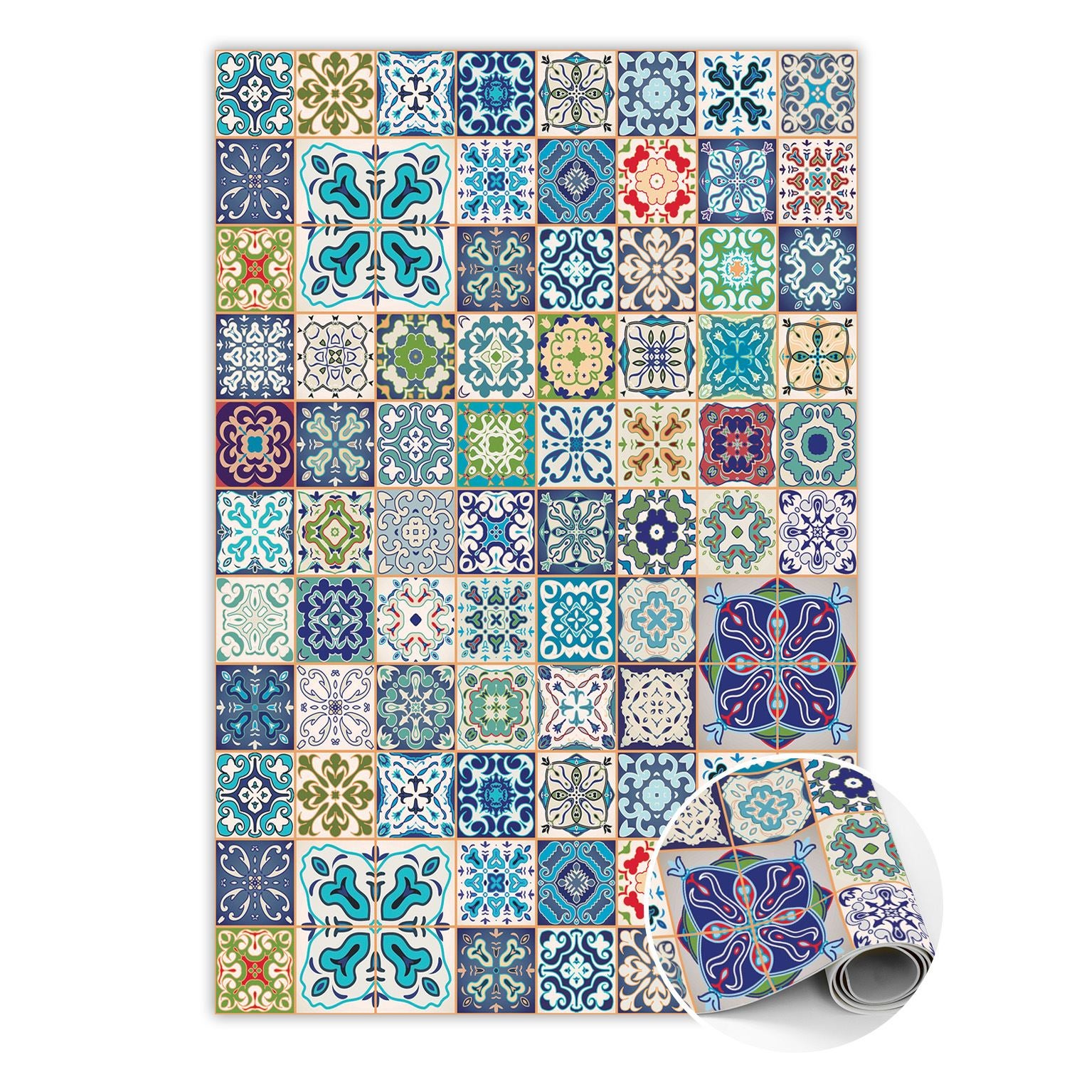 Dywan winylowy portugalski wzór, mata winylowa do salonu elegancka dekoracja 60x90 cm – Tulup