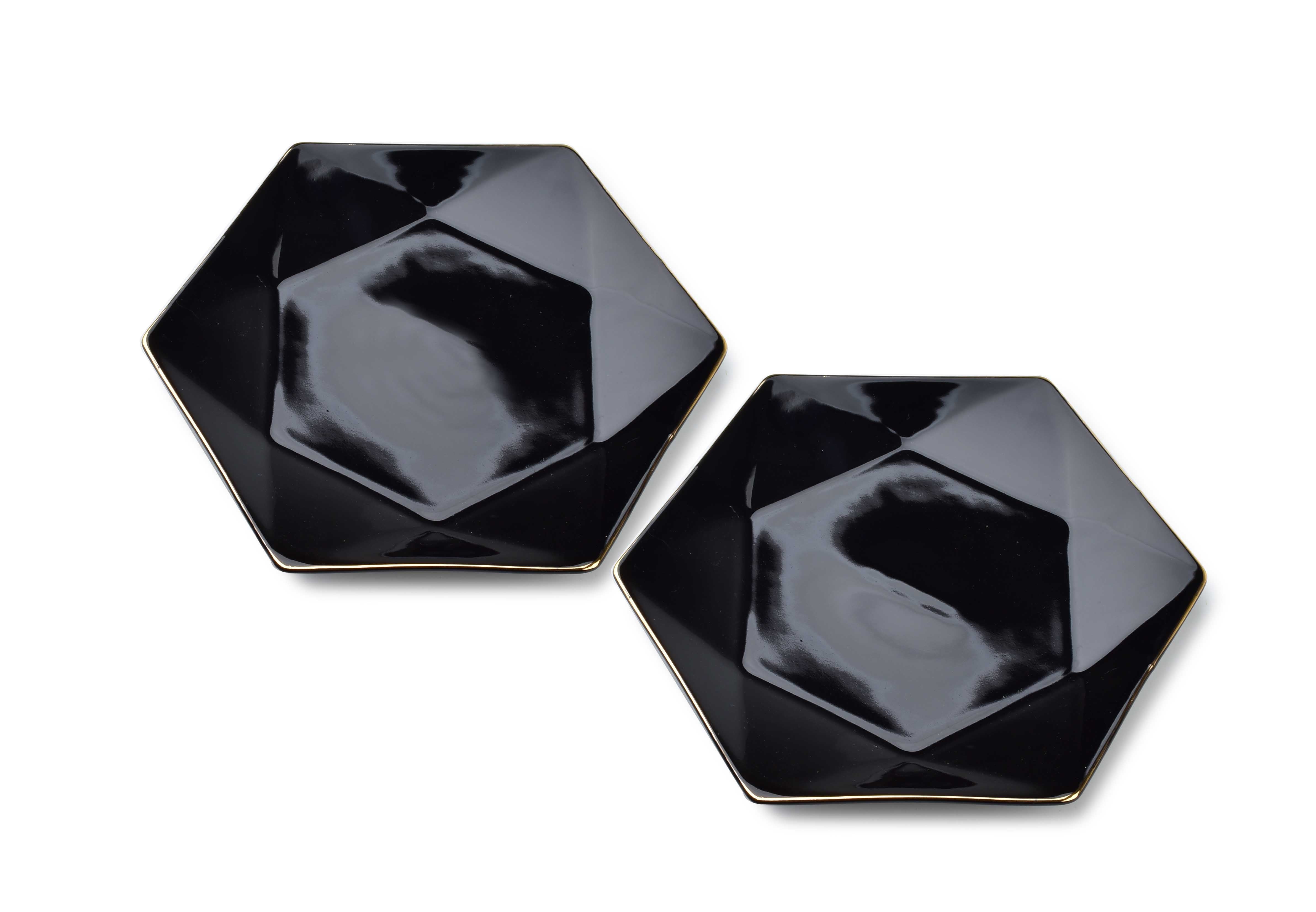 ralph black komplet 2 talerzy deserowych 24,5x21x2 cm