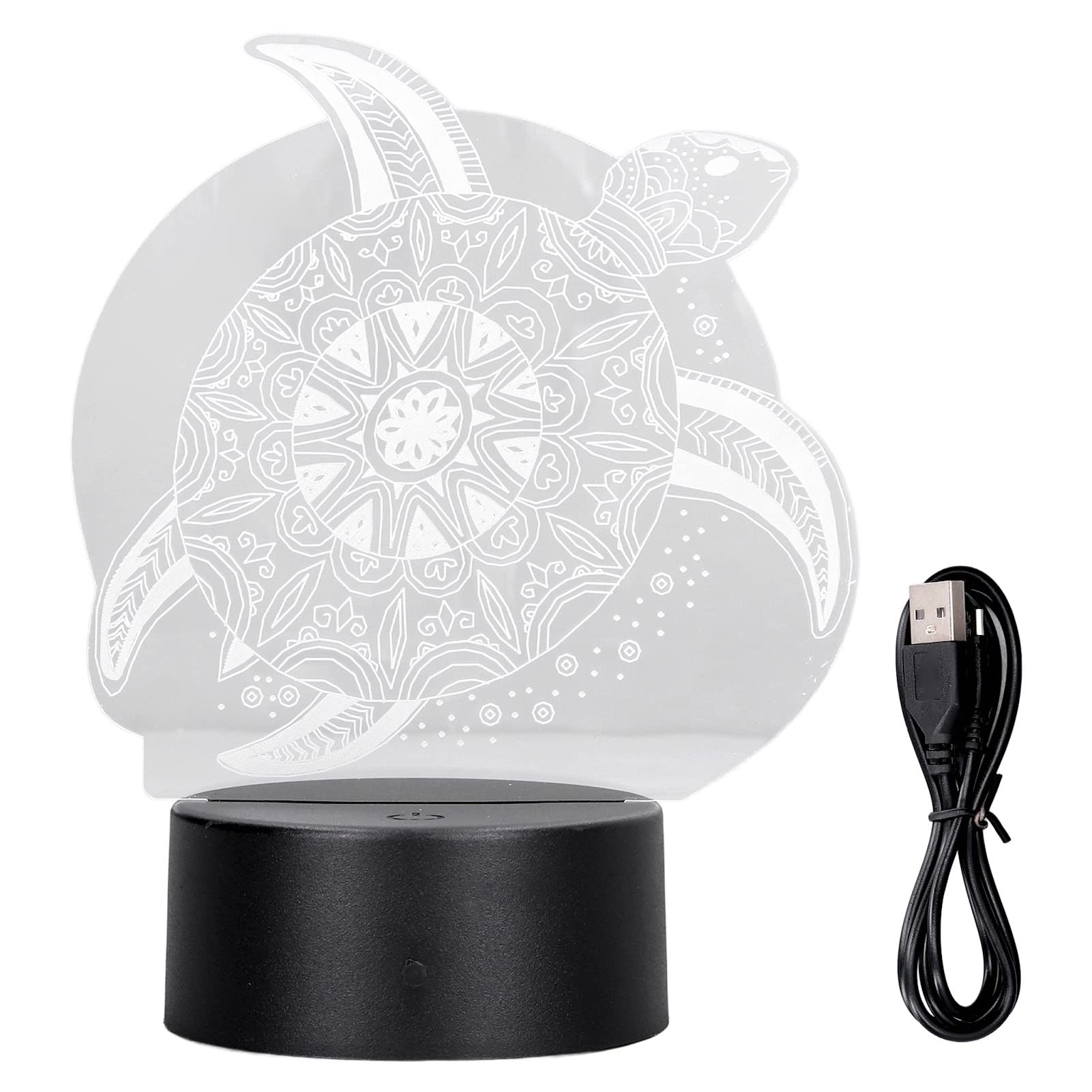 Lampa LED 3D w kształcie żółwia morskiego, 7 kolorów, dotykowa, zasilana przez USB, prezent dla dzieci, akcesoria do pokoju