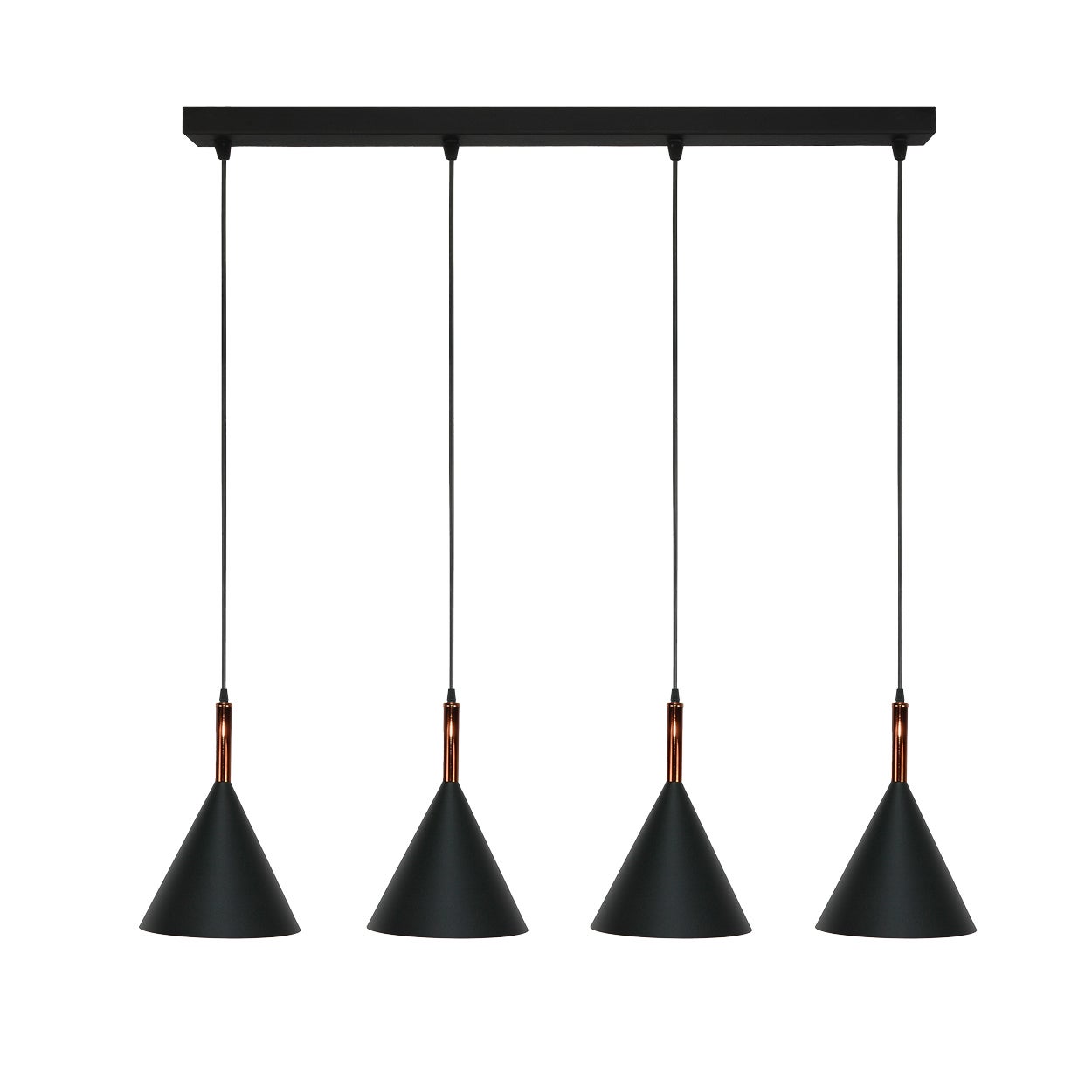 Lampa wisząca 4 punktowa czarna industrialna do jadalni SONIK BIG E27 Edylit