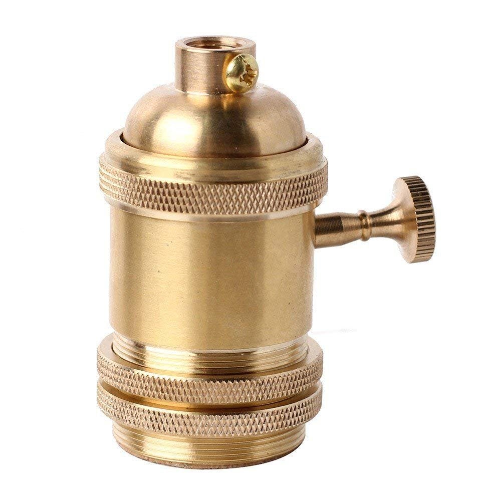 Oprawka do lampy z włącznikiem - Retro oprawka z miedziowanego mosiądzu - Pasuje do żarówki retro E27