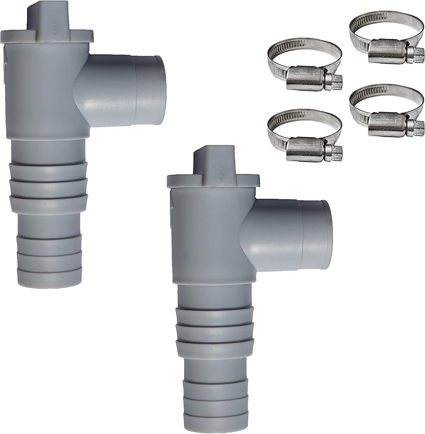 2 szt. Zawór odcinający do konserwacji basenu, zawór przyłączeniowy do węża basenowego, odpowiedni do basenów z przyłączami węzła 32 mm