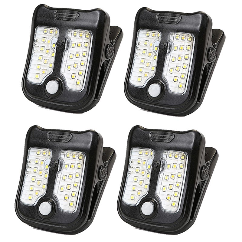 Zewnętrzne lampy solarne, 4 sztuki, lampy na klipsy do ogrodzenia i domu, wodoodporne lampy ścienne do oświetlenia ogrodu