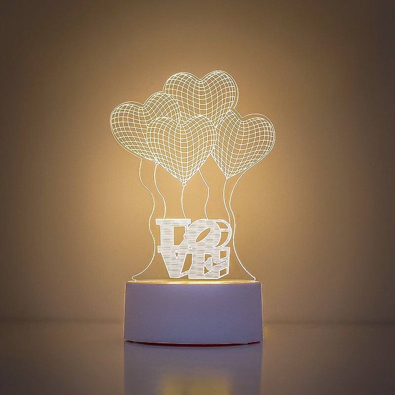 Kreatywna lampa nastrojowa, lampka nocna LED ze świetlistymi i marzycielskimi wzorami, lampa stołowa 3D, lampka nocna (interfejs USB)