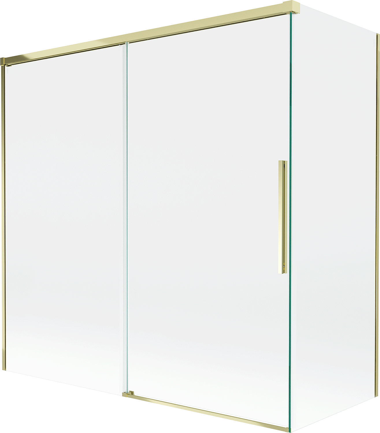 Mexen Rox parawan nawannowy 2-skrzydłowy rozsuwany 160 + 80 x 150 cm, transparent, złoty - 8C9-160-080-50-00