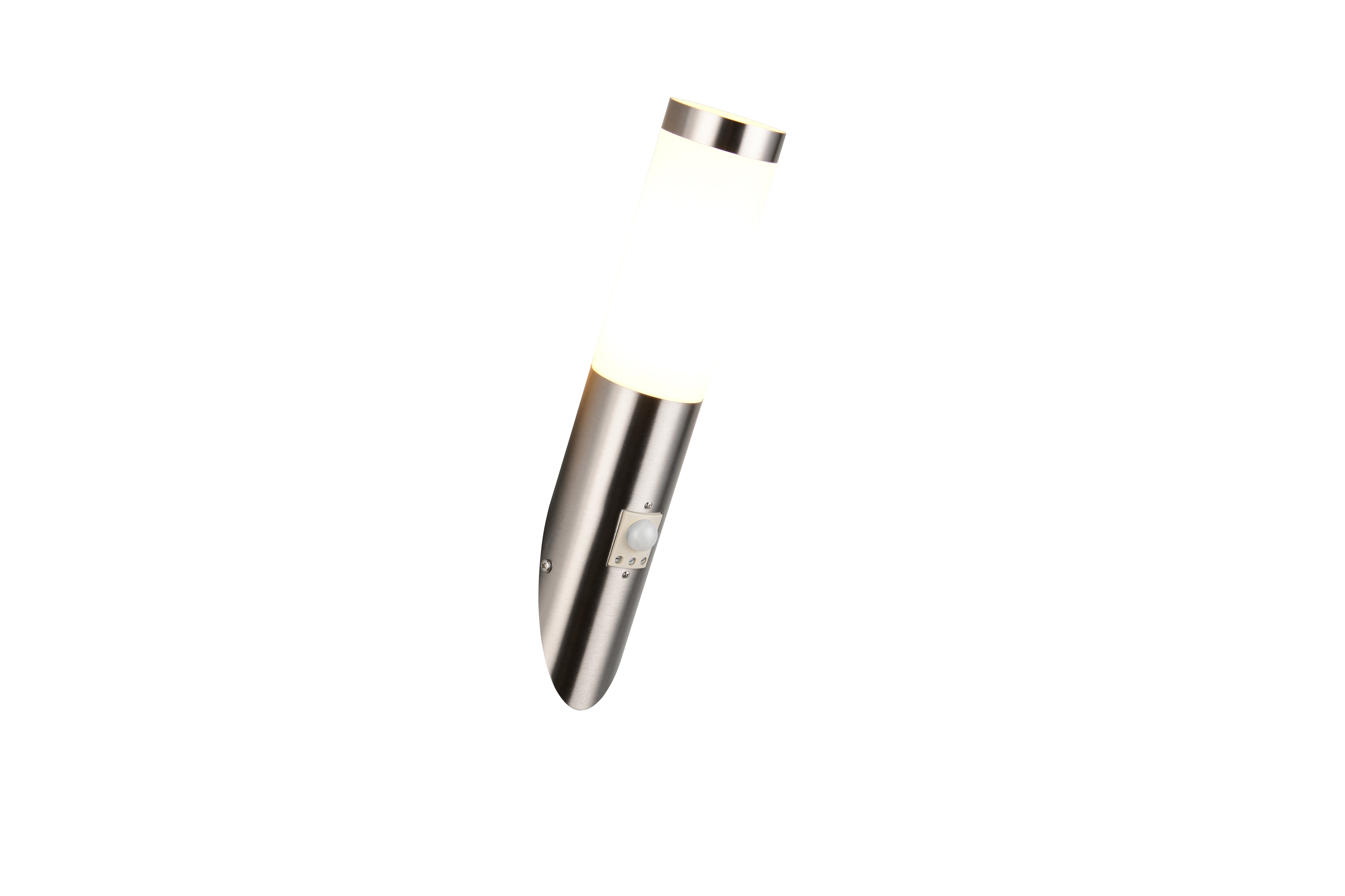 Kinkiet zewnętrzny skośny z czujnikiem ruchu TRIOTO srebrny 1xE27x25W metal wym:39x7,5x17cm IP44 Trio