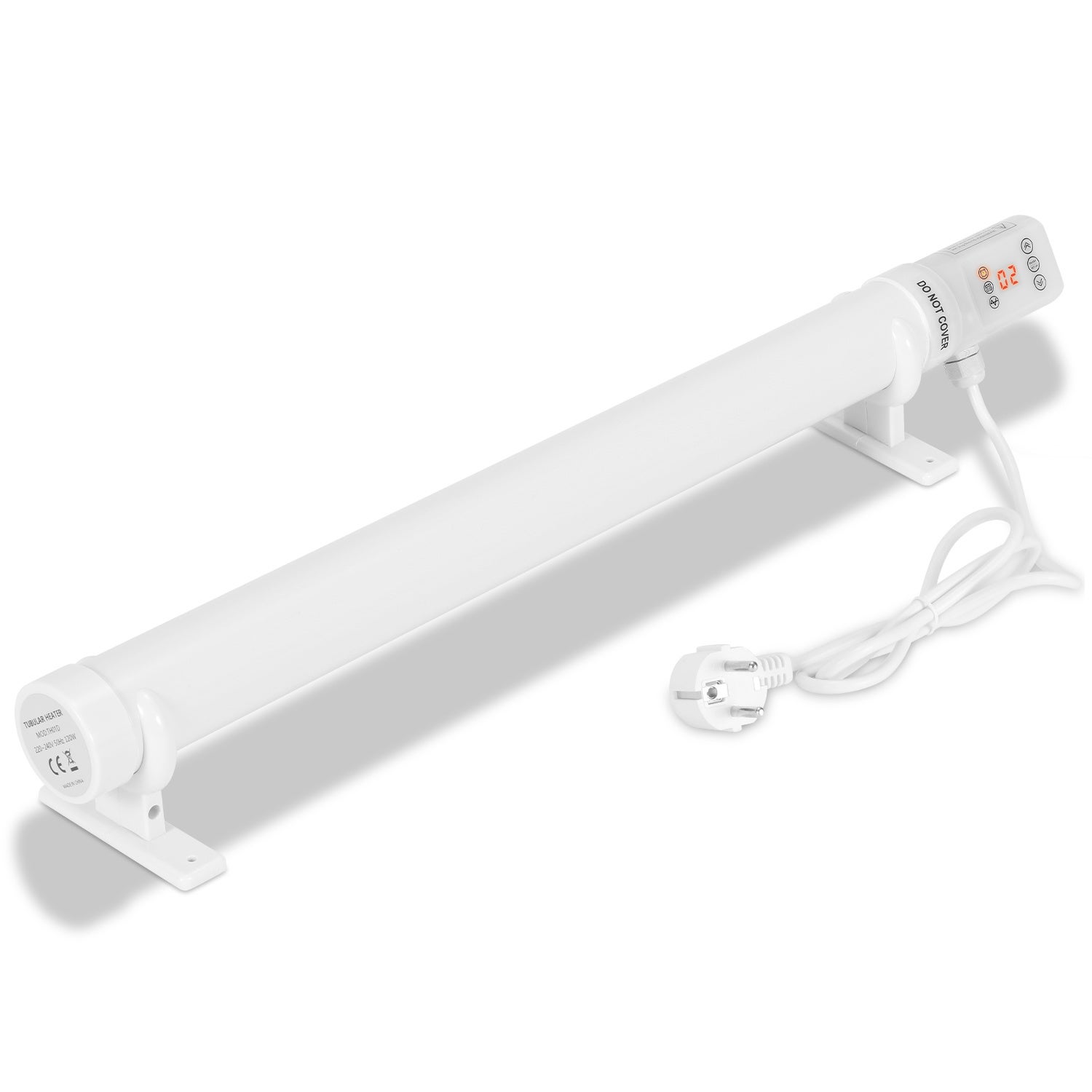 Elektryczny grzejnik rurowy 120 W do szklarni i hydroponiki, 640 mm, z timerem, biały