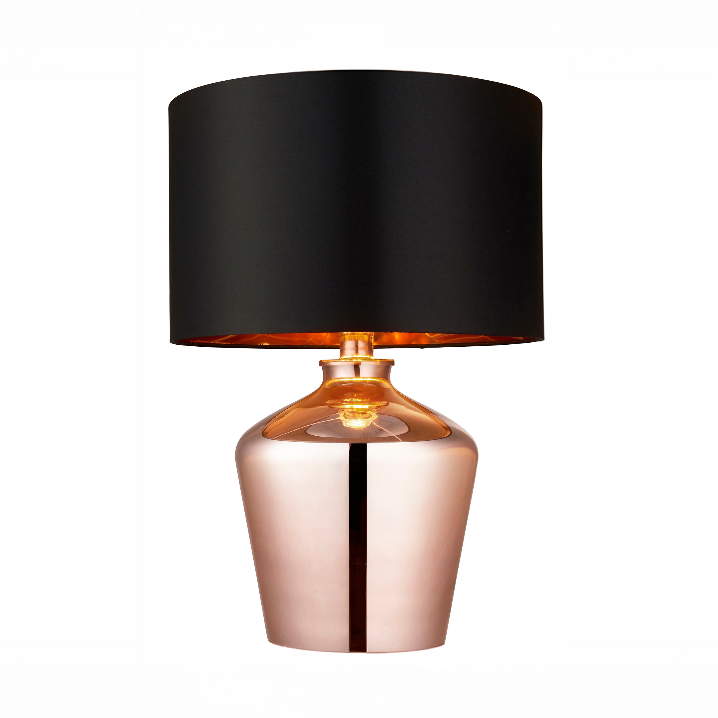 Lampa stołowa WALDORF miedziana 1xE27x20W szkło wym:47x32x32cm IP20 Endon