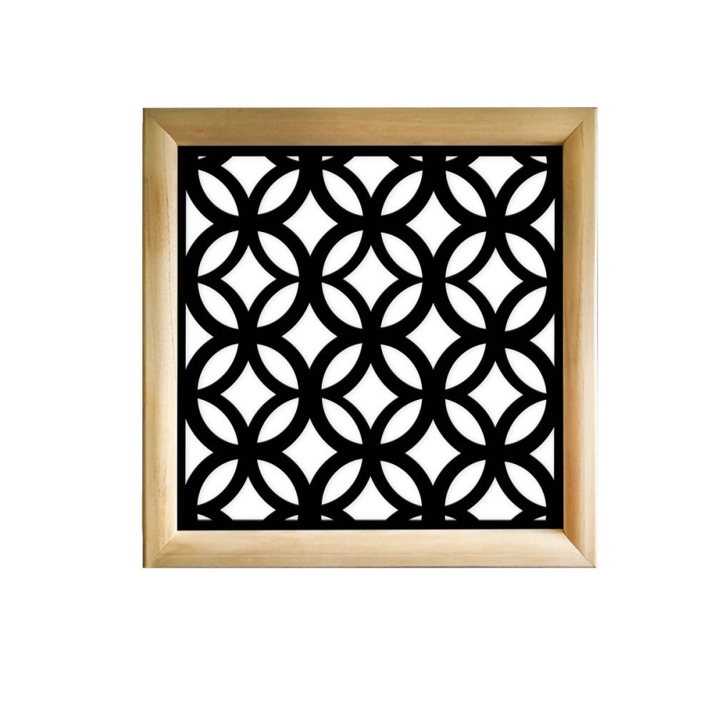 ECLECTIC - Kwadratowe moduły dekoracyjne z drewna i PCV - Rozmiar 73x73 cm - Grubość 64 mm - Kolor wewnętrzny CZARNY