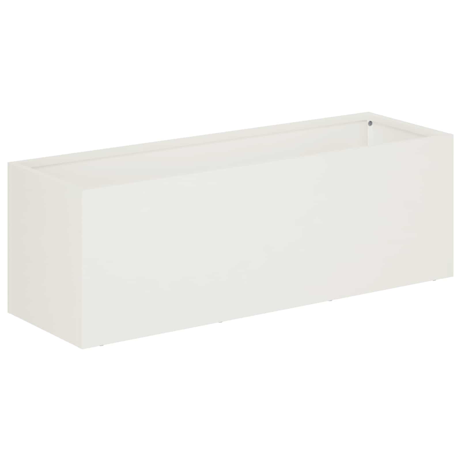 Donica Ogrodowa Stalowa 60x20x20 cm Biała na Taras na Balkon na Kwiaty