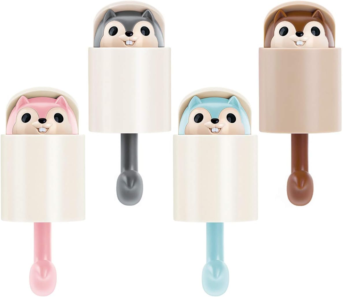 sztuki, samoprzylepny haczyk z wiewiórką, dziecięcy wieszak na ręczniki, samoprzylepny haczyk ścienny, dekoracyjne naklejki ze zwierzętami na sukienki
