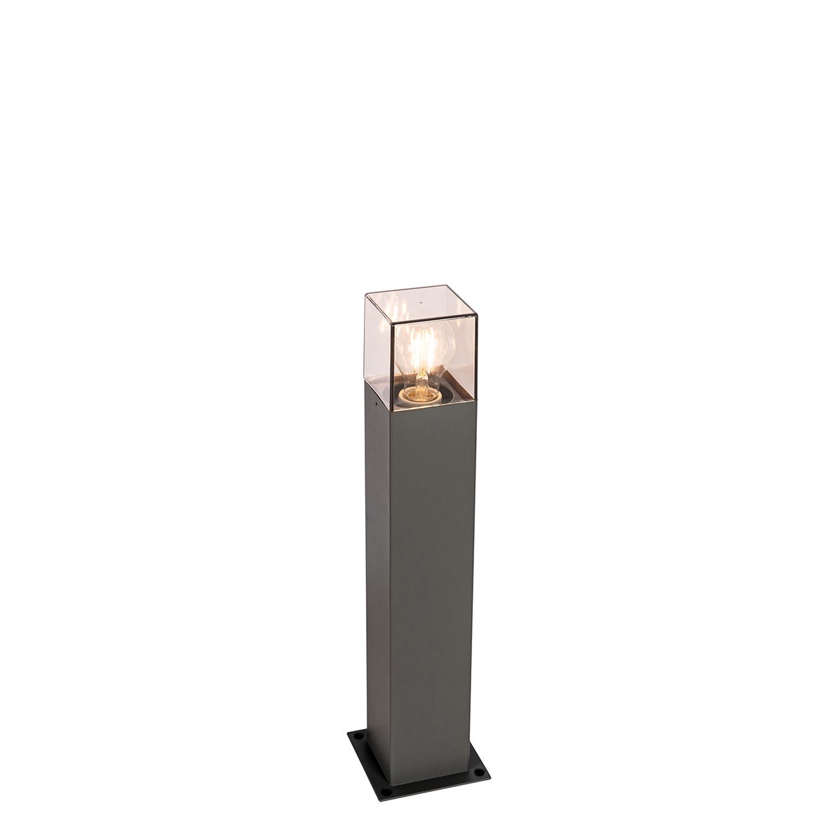 Qazqa nowoczesny lampa słupkowa do ogród - Denmark - ciemnoszary, max. 15w, kompatybilny z żarówką LED, e27, 50cm, IP44