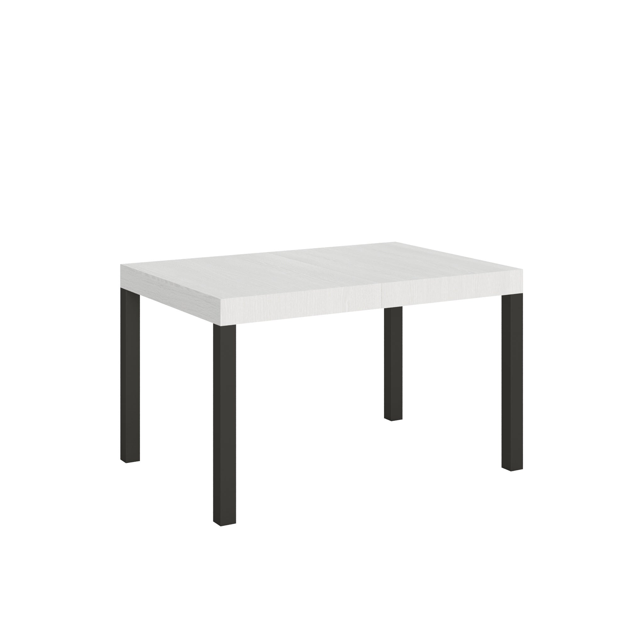 Mesa de uso diario de 90x120/224 cm con estructura antracita y 10 cómodas plazas. Fresno blanco.