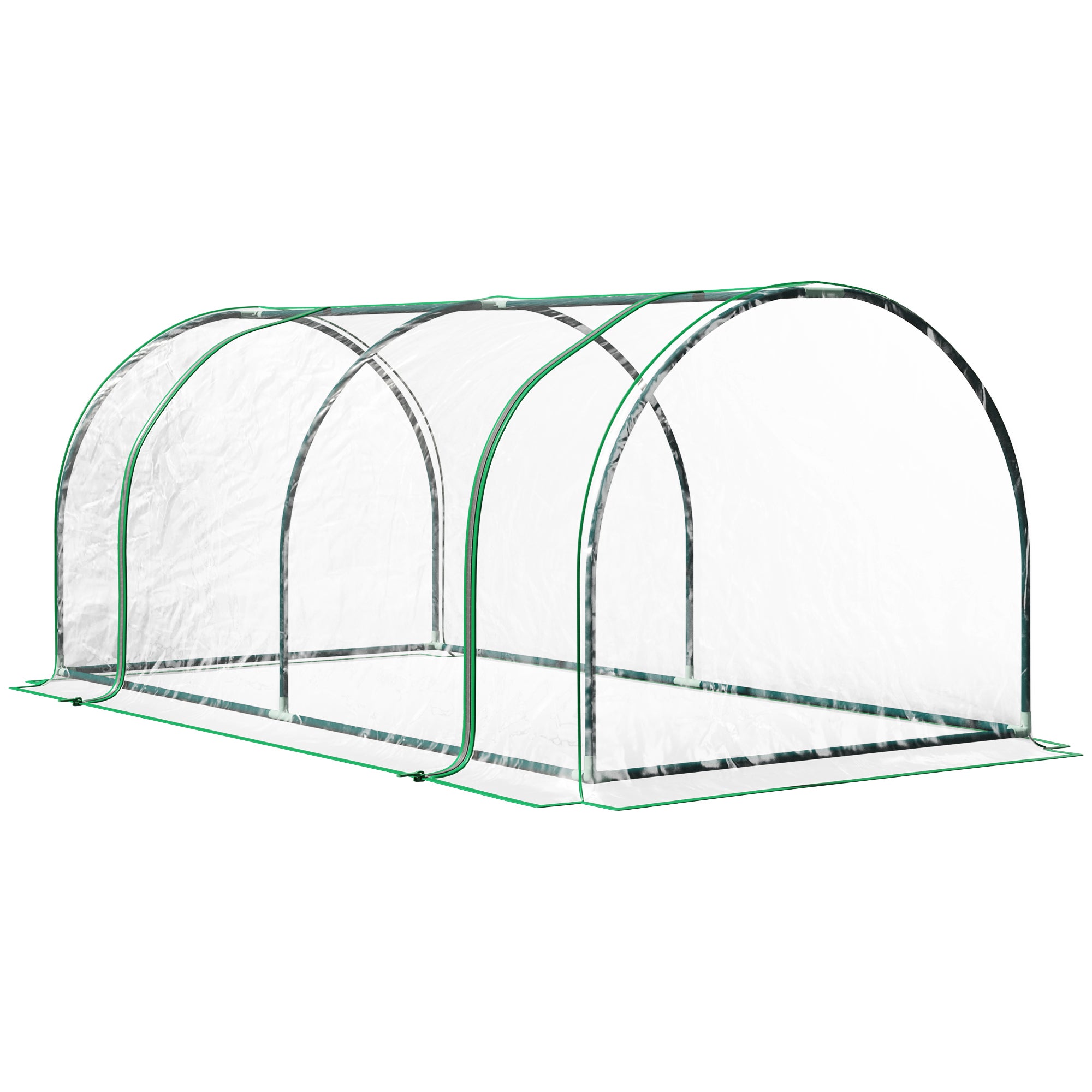 Mini szklarnia 200 x 100 x 80 cm, w kolorze zielonym, stal oraz tworzywo sztuczne, do ogrodu, na taras i balkon