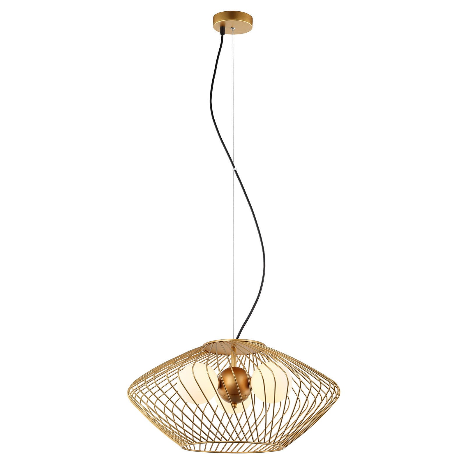 Lampa wisząca Zeno złoto-biała 3 x G9 x 25W wym:100x52x52cm Italux