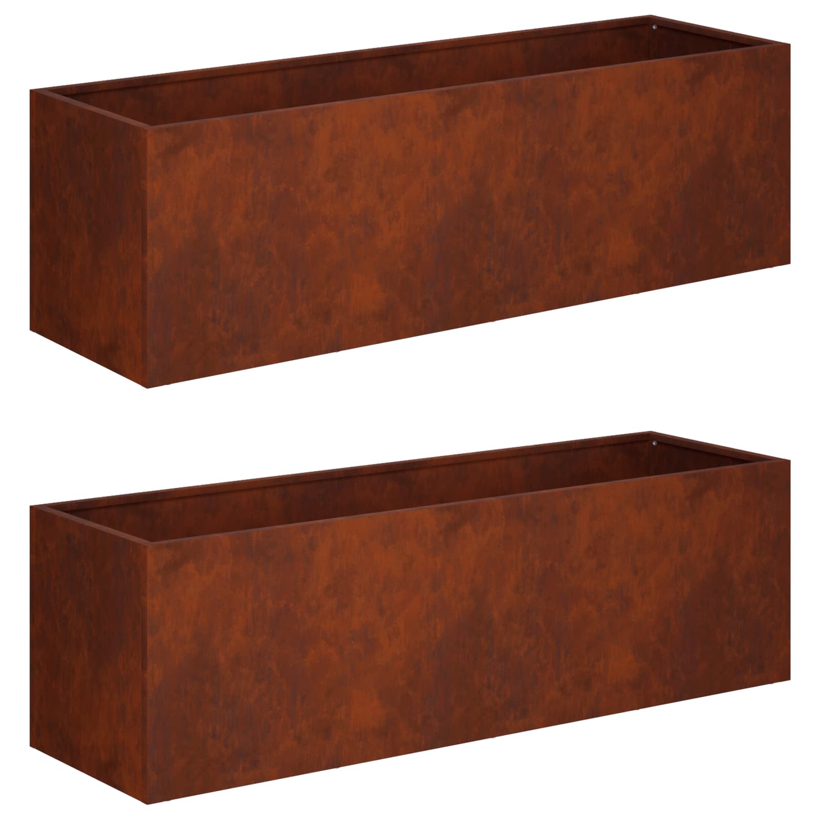 2x Donica Ogrodowa Corten 80x30x30 cm Rdzawa na Taras na Balkon na Kwiaty