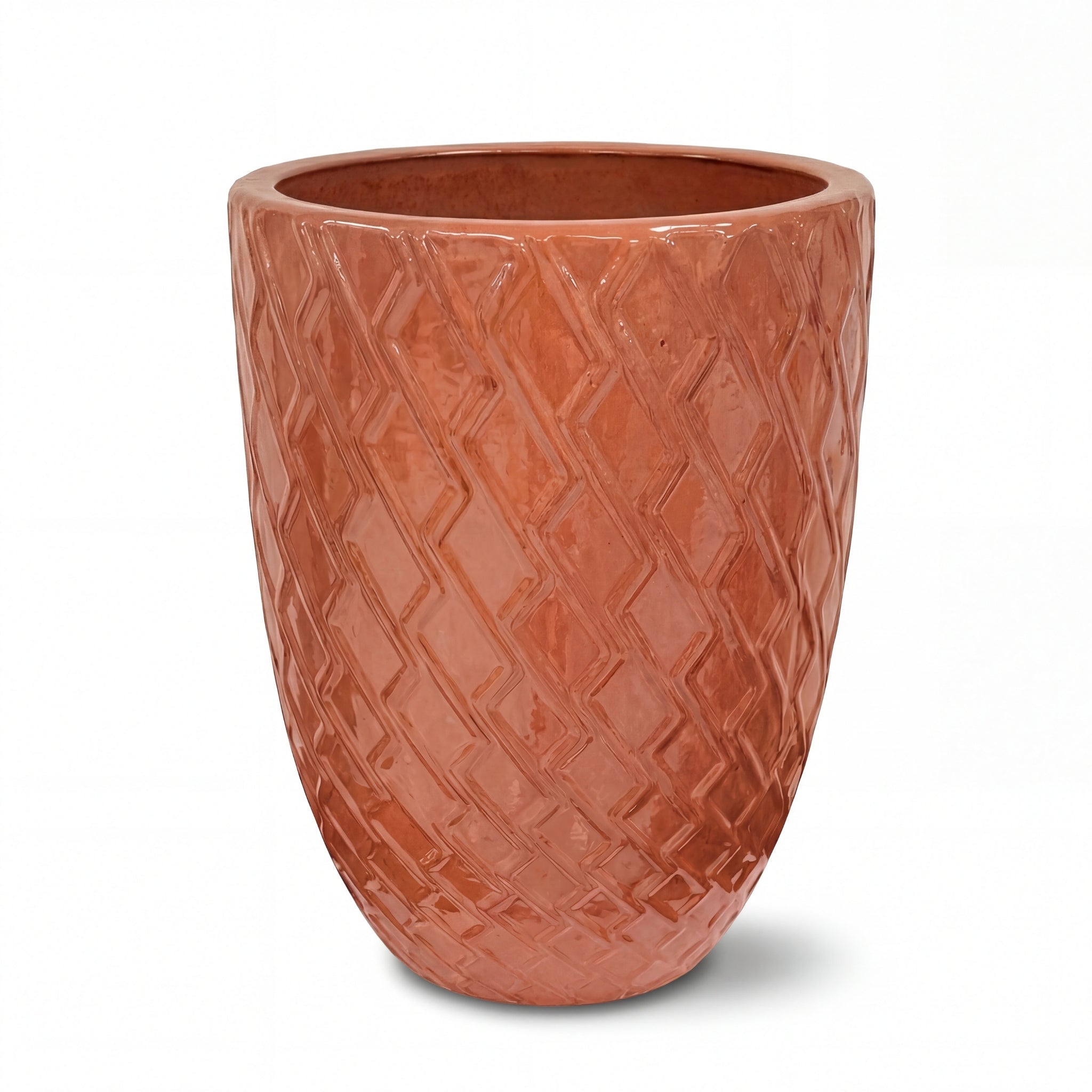 Donica ceramiczna Provencelia ZEUS Jasnoróżowy, sred.30 x H42 cm, mrozoodporna, rękodzieło, szkliwiona