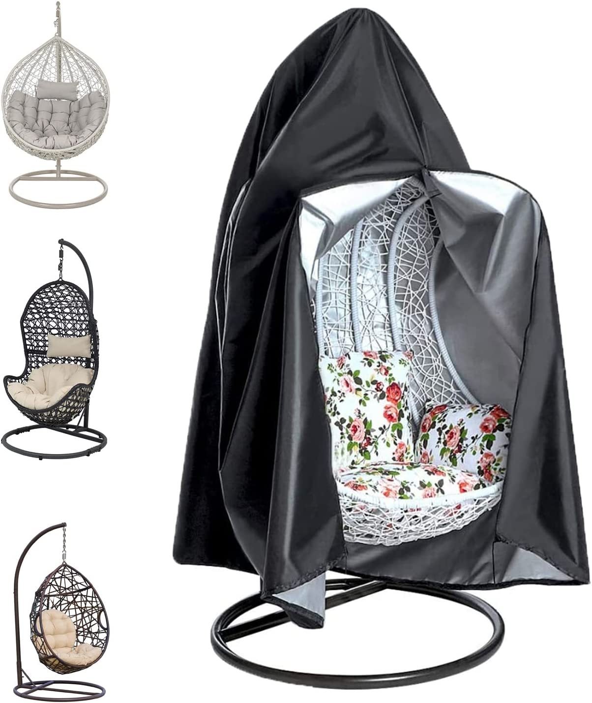 Pokrowiec ochronny na wiszący fotel ogrodowy - Pokrowiec ochronny na fotel typu Egg Swing z zamkiem błyskawicznym - 190 x 115 cm