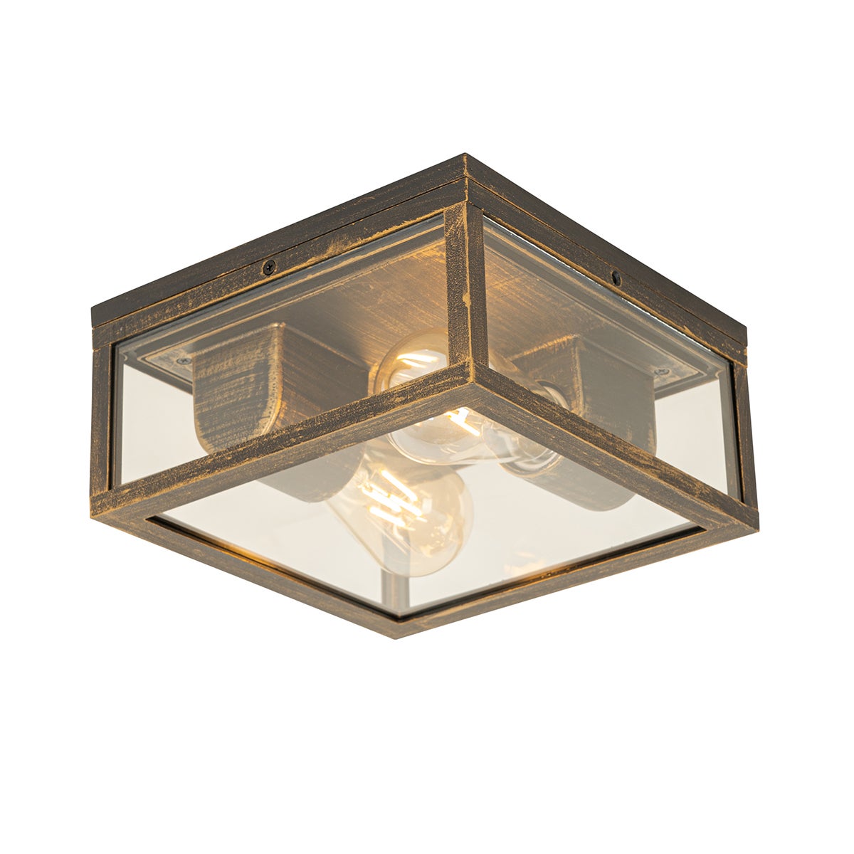 Lampa sufitowa vintage antyczne złoto IP44 2-światła - Charlois