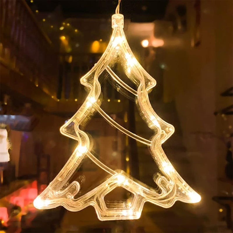 Świąteczny lampion LED Barley ze światłami LED zmieniającymi kolor, dekoracja okienna na przyjęcia (choinka)