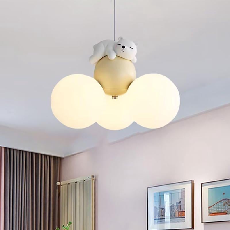 Lampa wisząca LED w kształcie śpiącego misia z kreskówki, lampa sufitowa do pokoju dziecięcego, lampa dekoracyjna