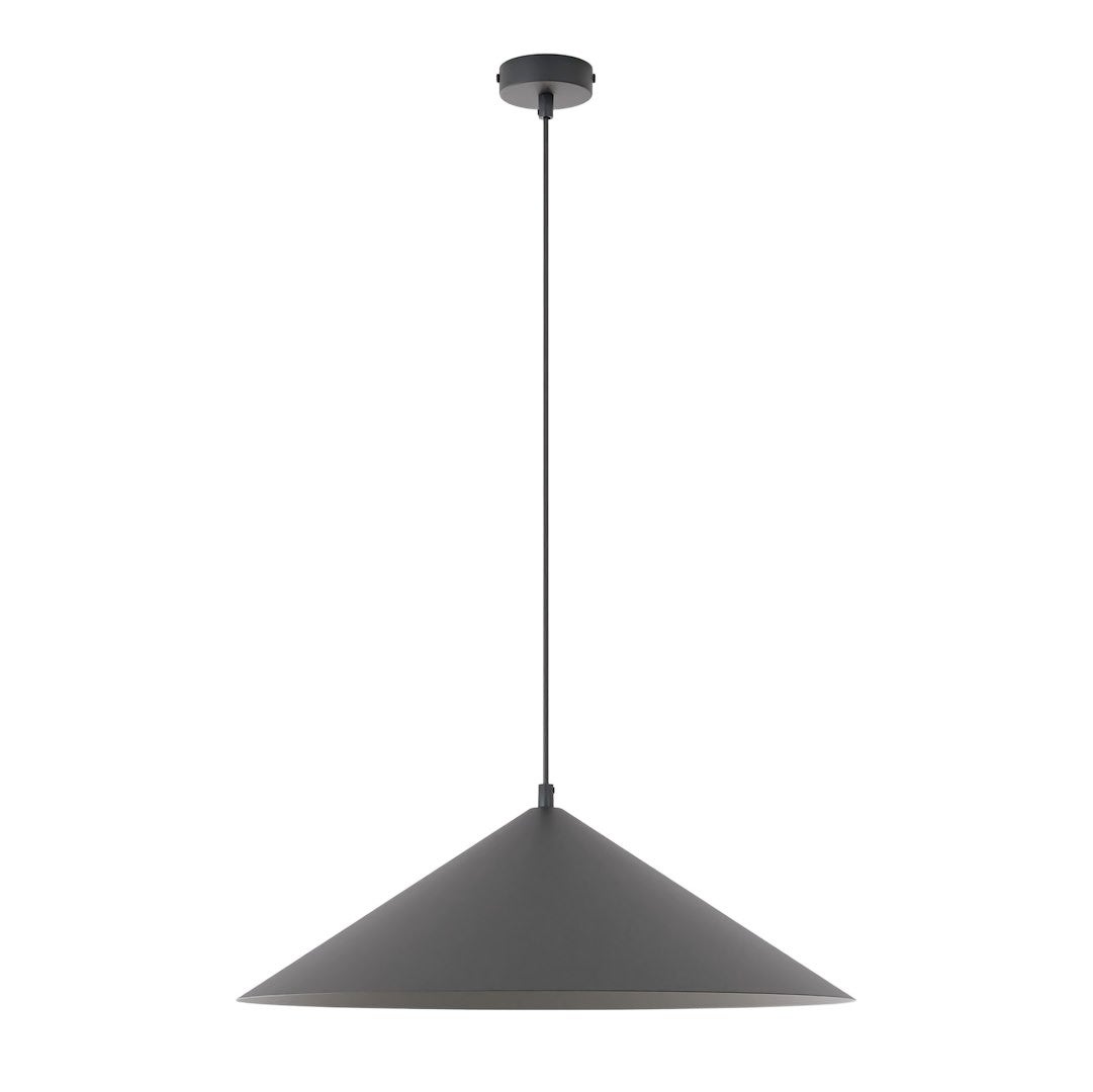 Lampa wisząca minimalistyczna czarno-biała szklana kula stożek fi50cm 1xE14 10W MONO Emibig