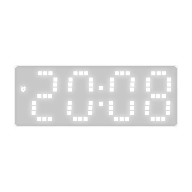 Elektroniczny budzik LED, bateria i wtyczka, podwójne zastosowanie, plastik, prosty styl, 8017, białe światło