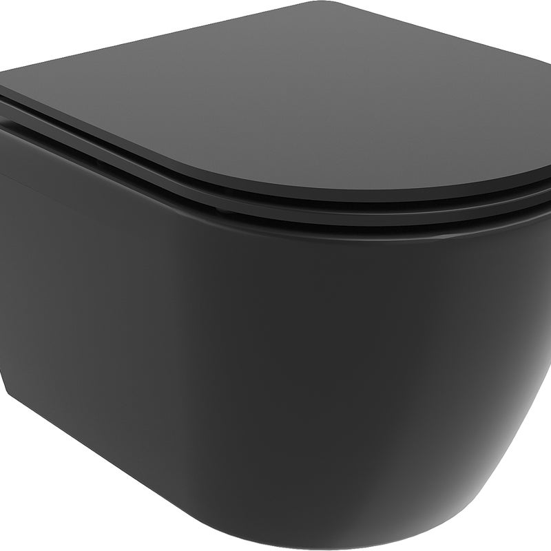 Mexen Carmen miska wc Rimless z deską wolnoopadającą slim, duroplast, czarna mat - 30881085