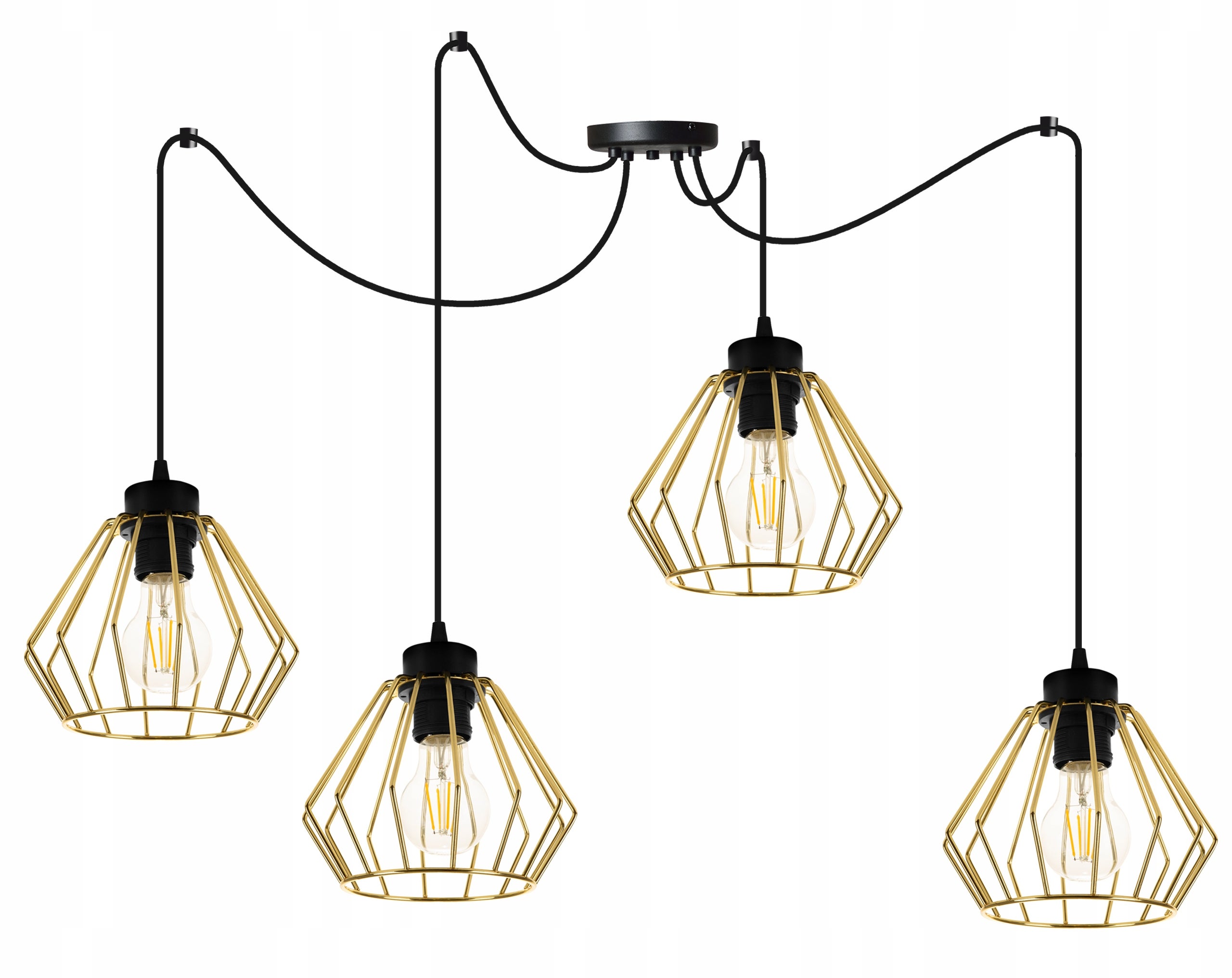 Lampa sufitowa wisząca Light Home LH Santos Pająk 4x E27 60W złoty