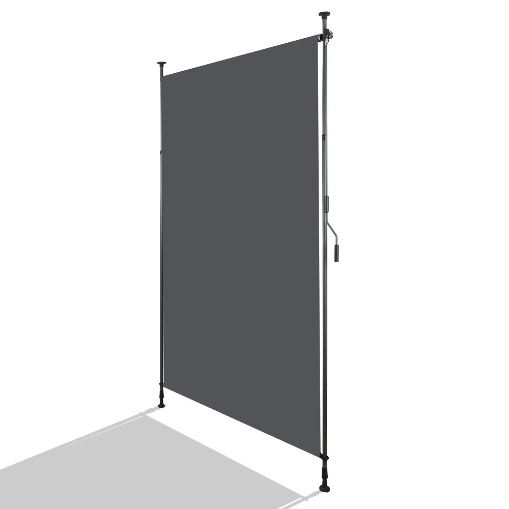 Żaluzja pionowa 150x270 cm, bez wiercenia – korba, wiatroszczelna i zapewniająca prywatność, antracytowa, na balkon